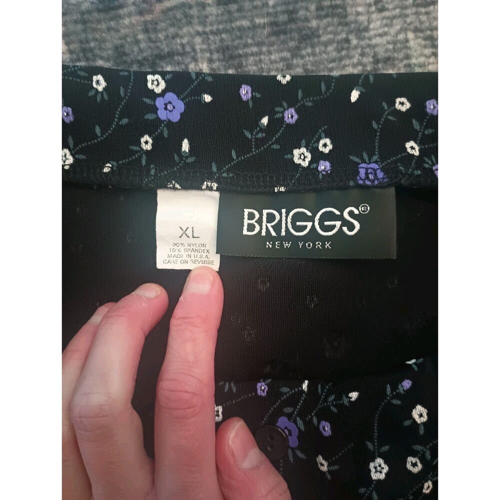 Vtg Briggs Dark Cottagecore Floral Maxi Skirt XL Button Slit Whimsigoth Y2K 90s - Picture 7 of 10